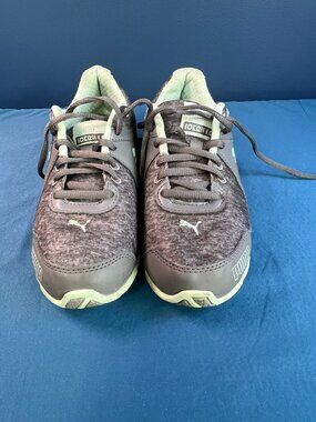 Puma 10Cell Women’s Size 6.5 Steel Gray/Drizzle/Bay Colorway Mint Green Accents